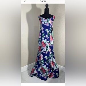 My Michelle Floral Prom Size 11 Off-the-Shoulder Maxi Dress